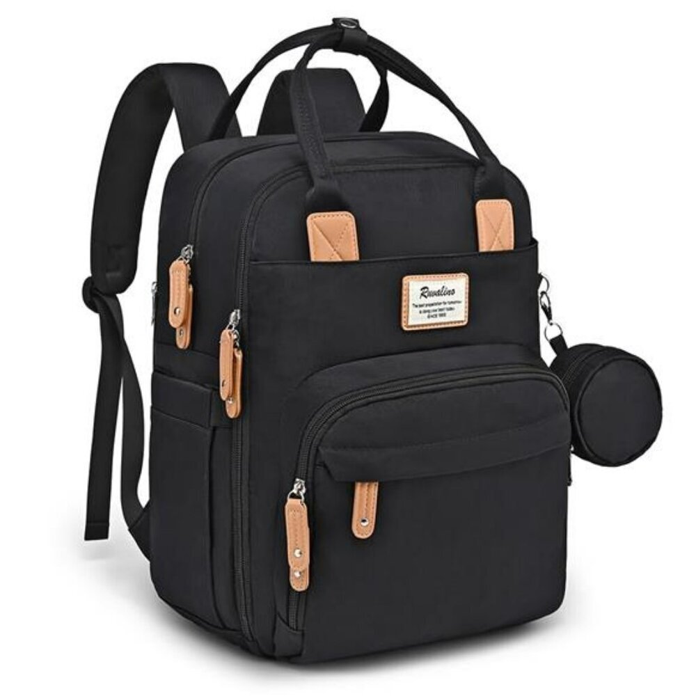 Large Diaper Bag Backpack Waterproof Travel Baby Bag with Changing Pad Black